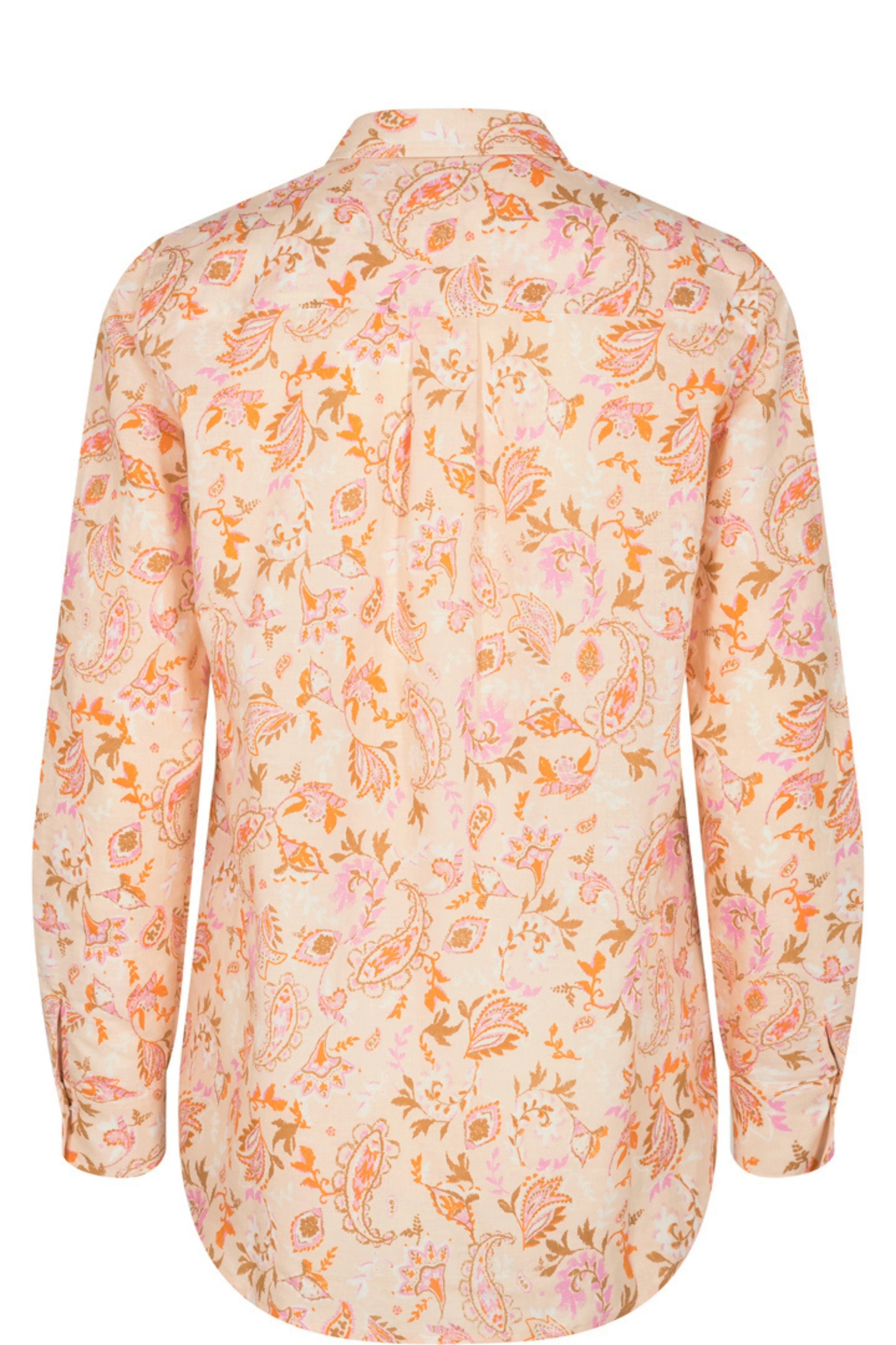 Kaia Chintz Linen Shirt - Peach Parfait