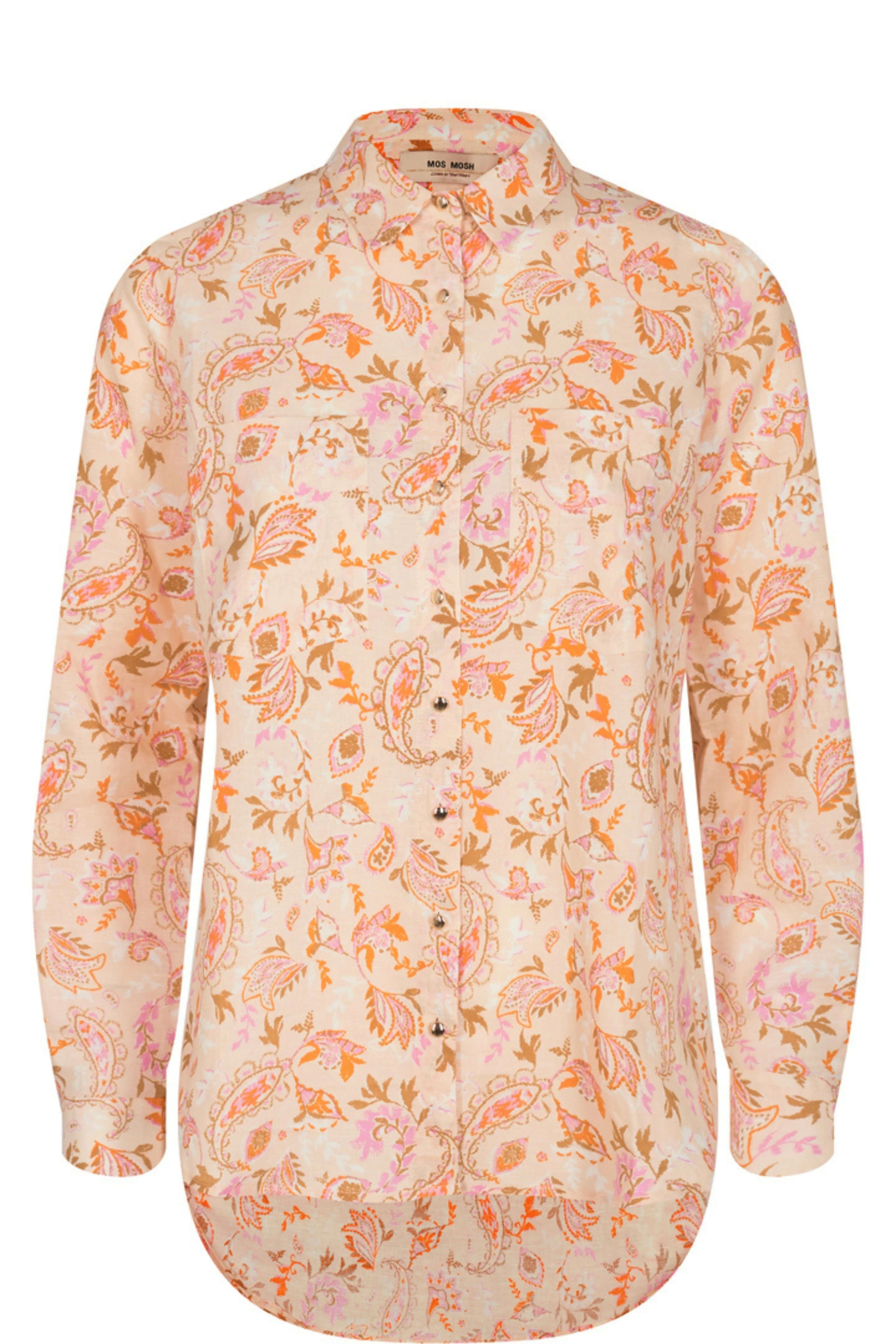 Kaia Chintz Linen Shirt - Peach Parfait