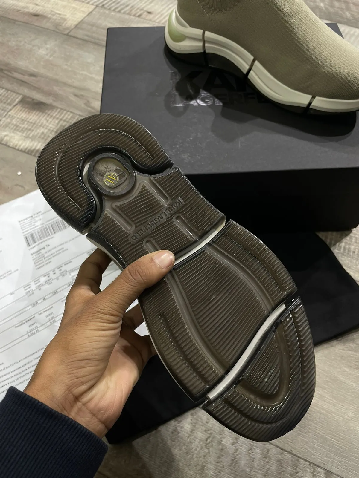 KARL LAGERFELD || Mens  Quadro Karl Logo Sock Trainer Sneaker
