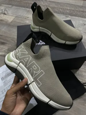 KARL LAGERFELD || Mens  Quadro Karl Logo Sock Trainer Sneaker