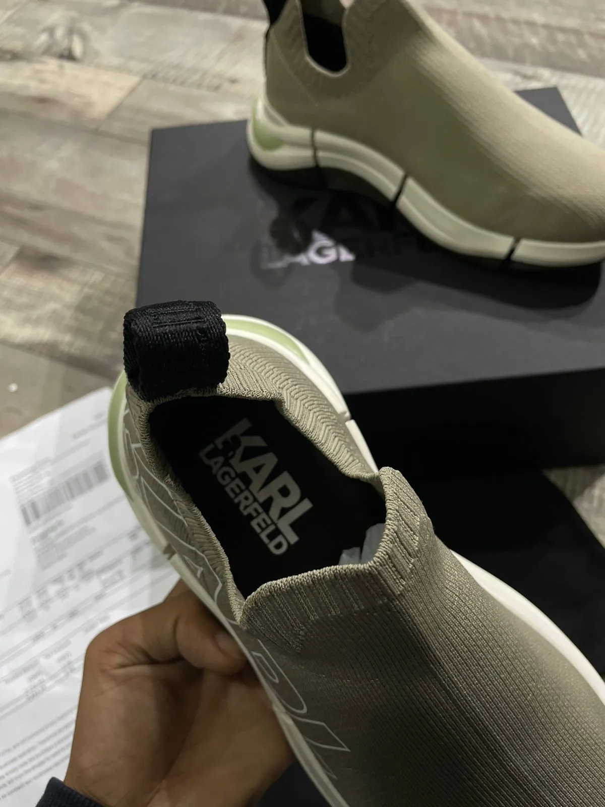 KARL LAGERFELD || Mens  Quadro Karl Logo Sock Trainer Sneaker