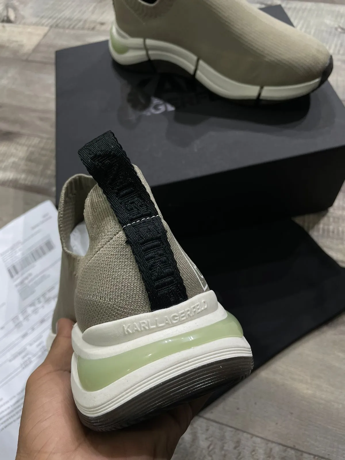 KARL LAGERFELD || Mens  Quadro Karl Logo Sock Trainer Sneaker