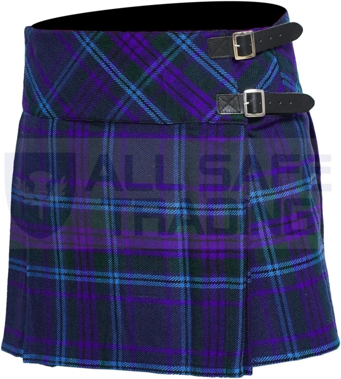 Kilt for Women - Scottish Womens Kilt Skirt, Pleated Tartan Design with Adjustable Leather Buckle Closure
