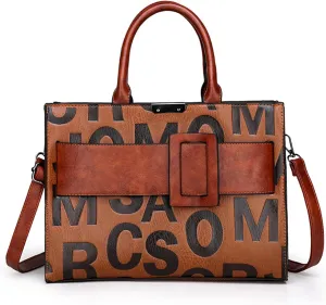 KingTo Women's Crocodile Pattern Satchel Handbags Stylish Tote Handbags crocodile purses for women 3 Pcs Set