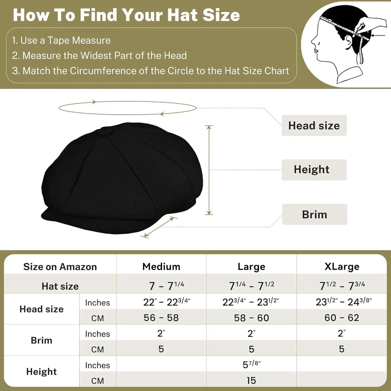 KUJUHA Wool Newsboy Cap for Men Flat Irish Cabbie Ivy Gatsby Newsboy Driving Hat Hunting Cap