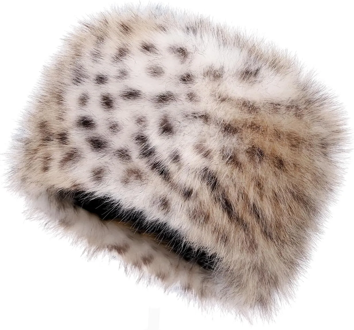 LA CARRIE Women's Faux Fur Hat for Winter with Stretch Cossack Russian Style White Warm Cap
