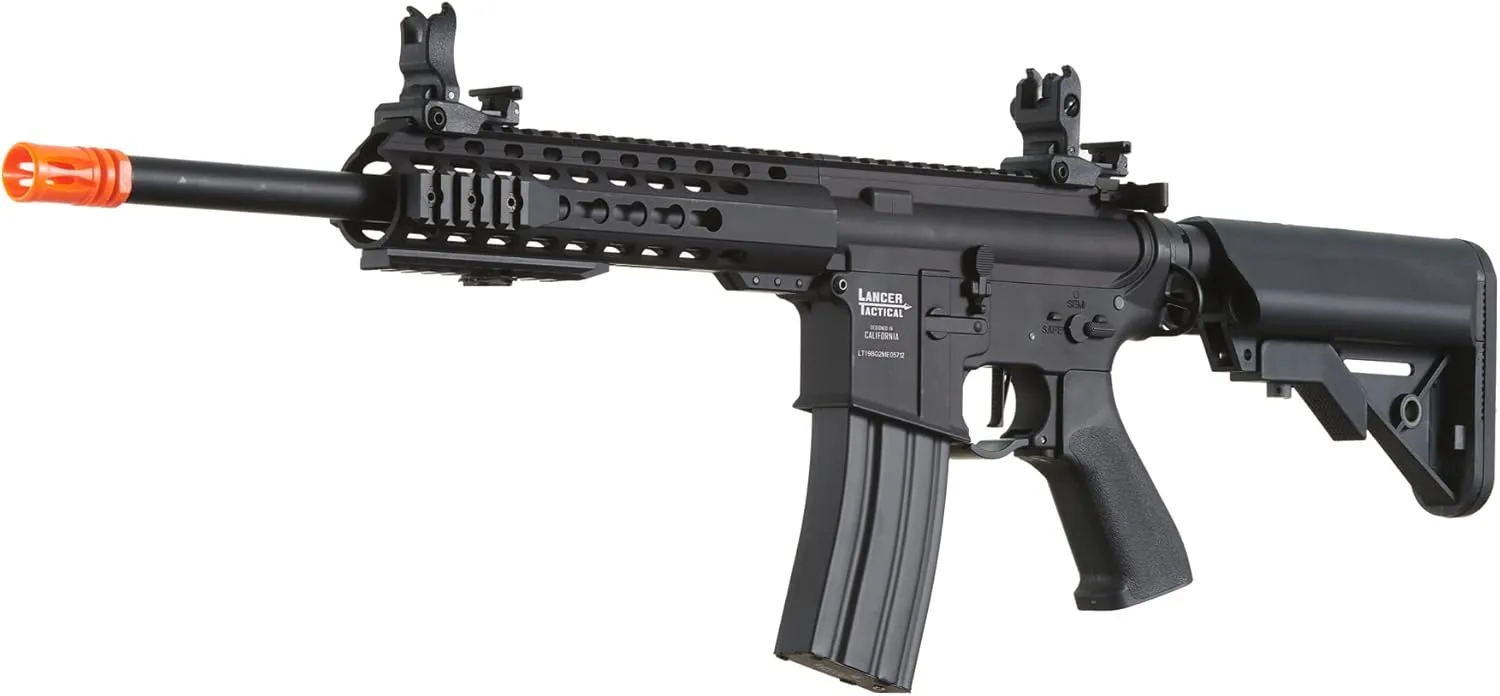 Lancer Tactical Gen 2 LT-19 Airsoft M4 Carbine 10" Electric Full/Semi-Auto Airsoft AEG Rifle, Included 6mm 0.20g BBS, Charger, and Battery