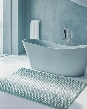 Large Bathroom Rugs Non Slip, Chenille Bath Mat Shower Rug Soft Water Absorbent Bathmat Bath Rug in Front of Bathtub Sink Bathroom Floor, Quick Dry Machine Washable, 24" x 43" Sea Green