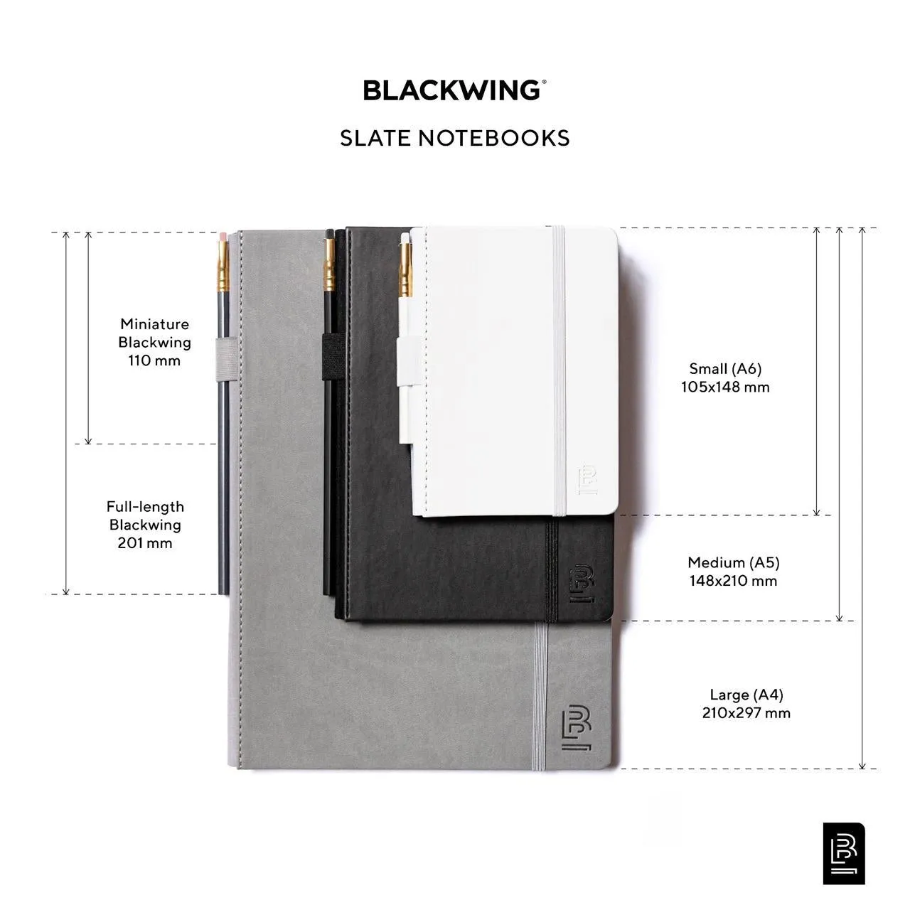 Large Blackwing Slate Ruled Notebook, Grey