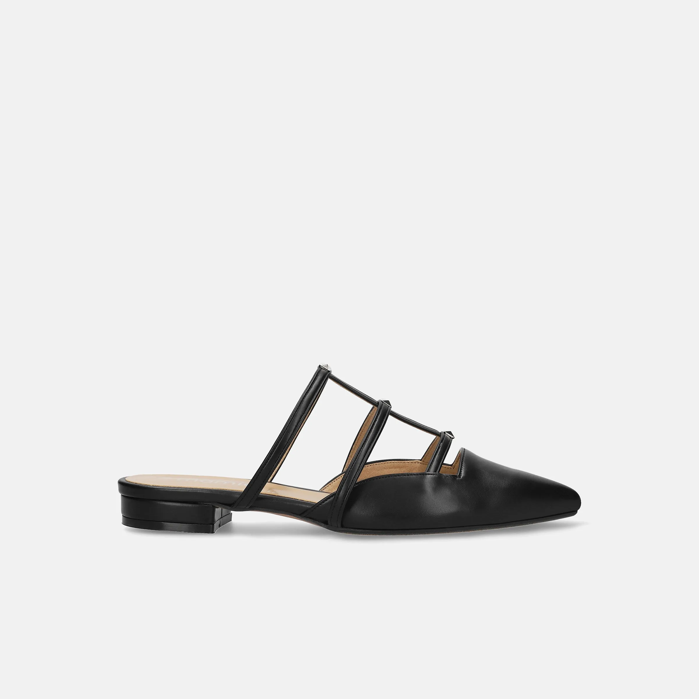 Last one 50% off: 2024SS: Stud design flat sandals (m17026) black