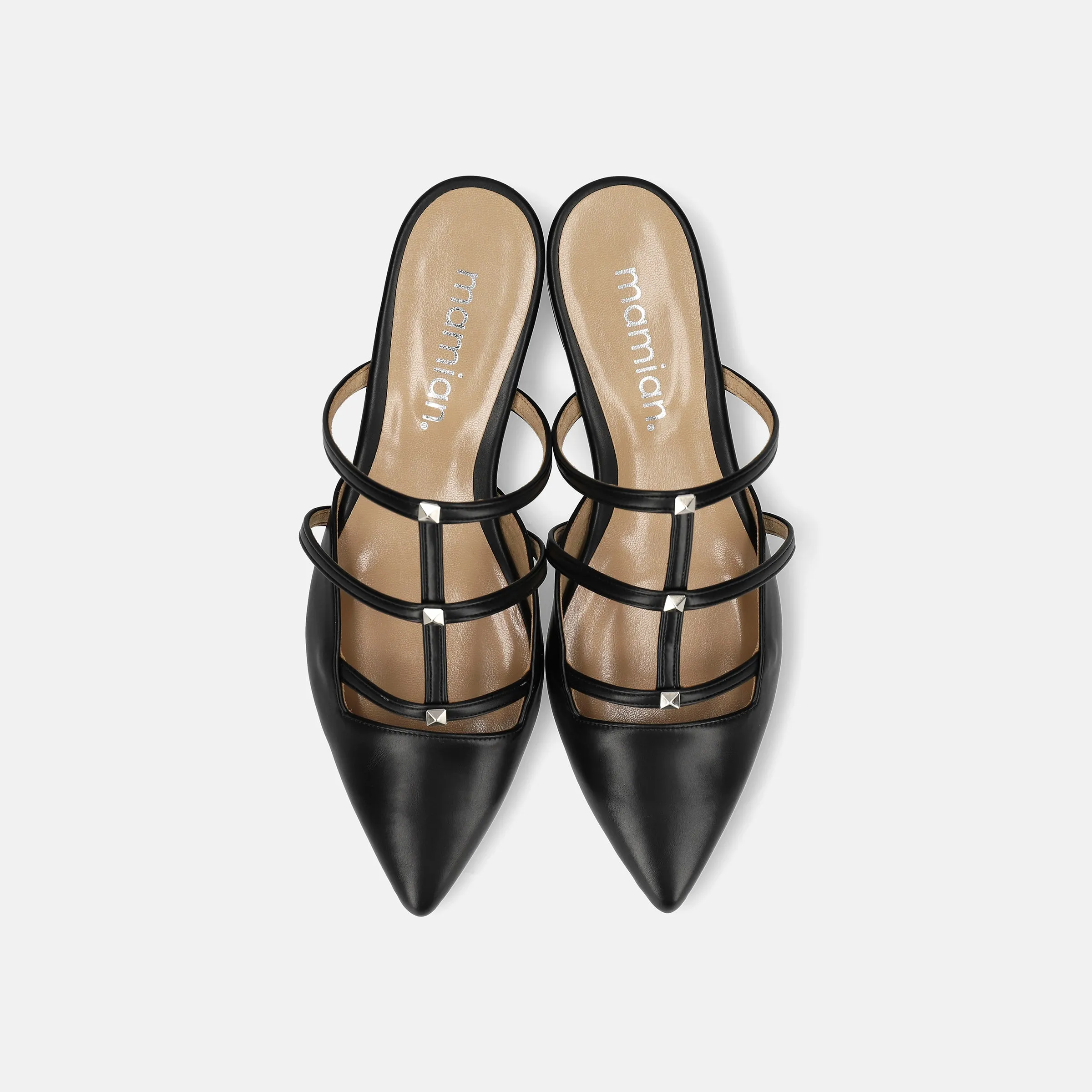 Last one 50% off: 2024SS: Stud design flat sandals (m17026) black