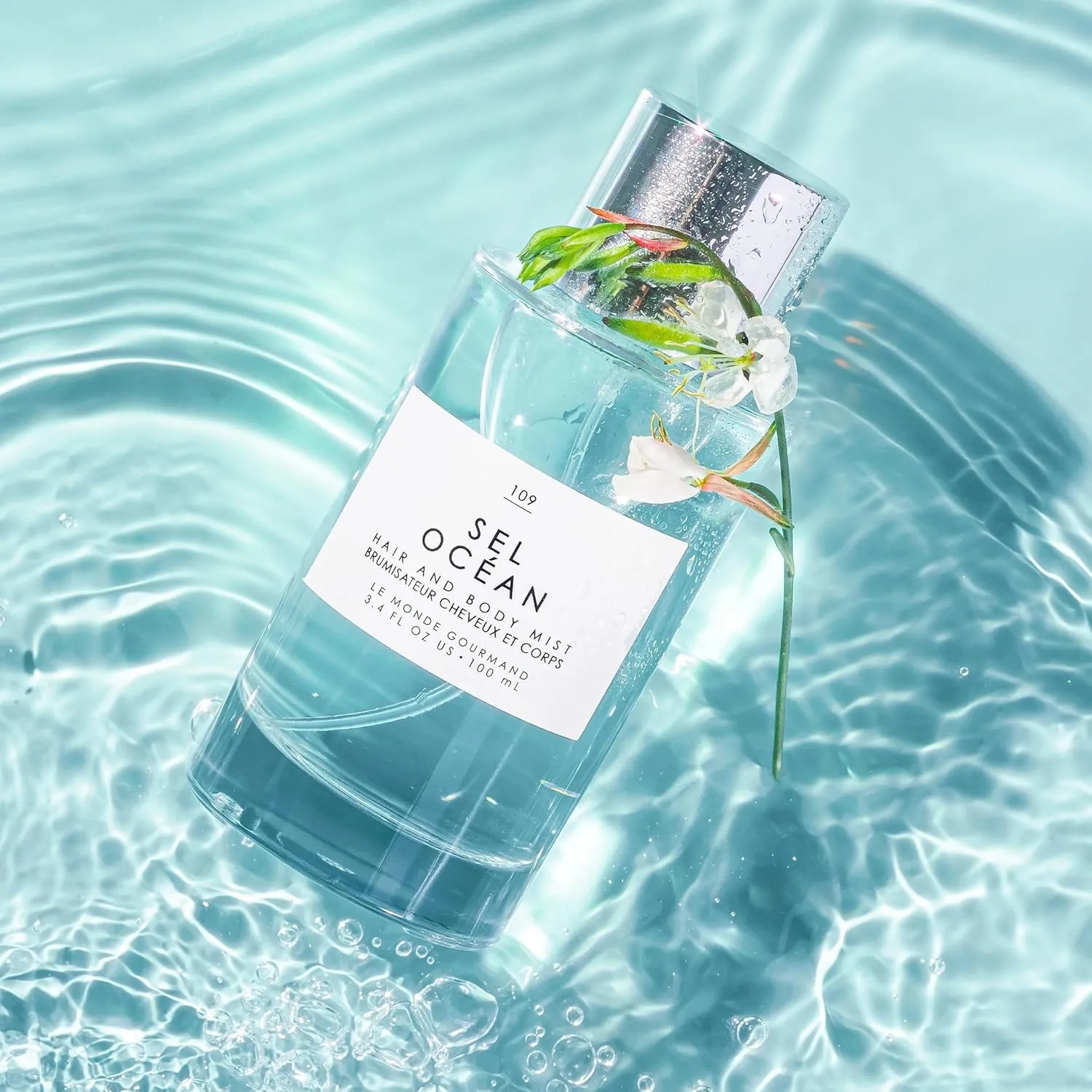 Le Monde Gourmand Sel Océan Hair & Body Mist - 3.4oz (100ml) - Honeysuckle, Muguet and Pink Sea Salt Fragrance Notes