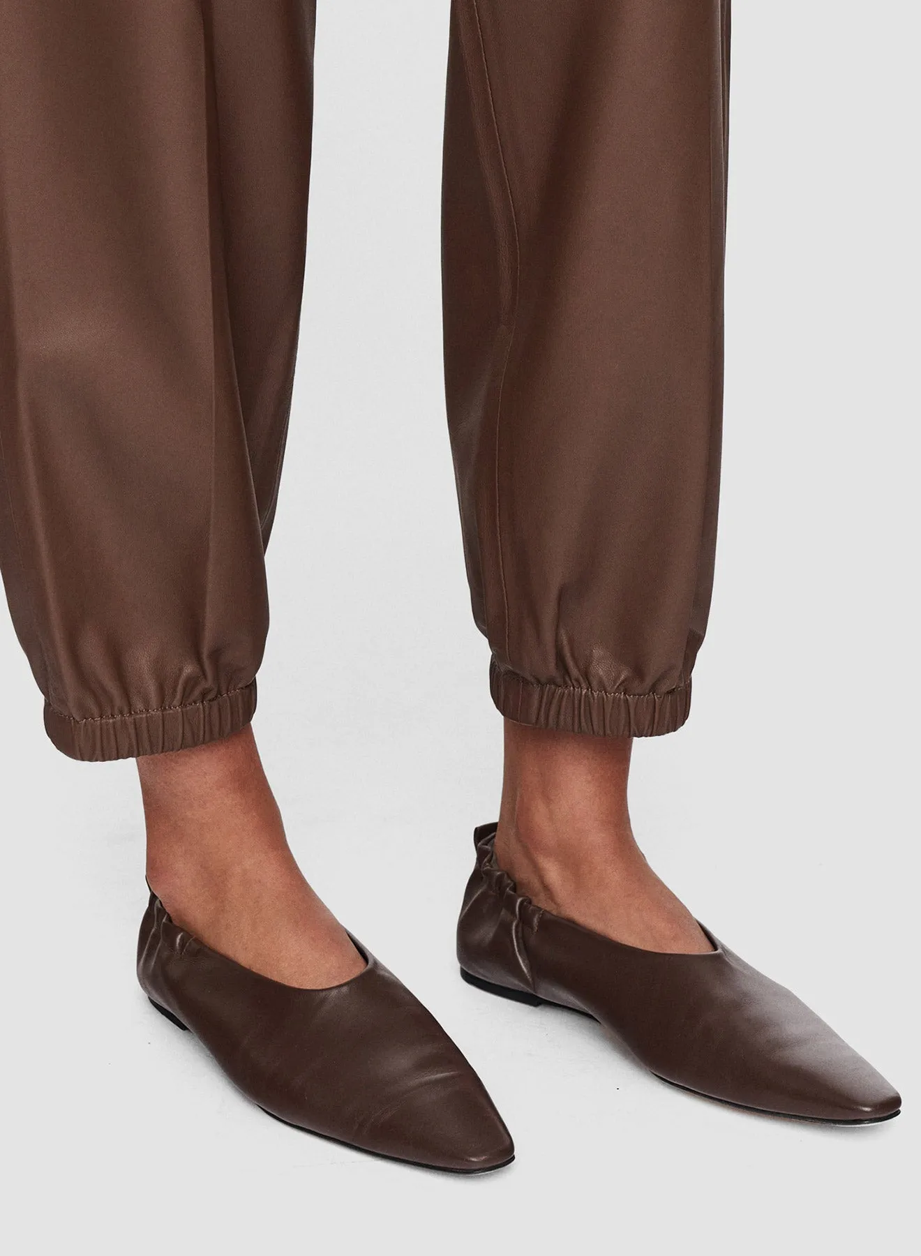 Leather Pointy Ballerina Shoes