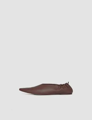 Leather Pointy Ballerina Shoes