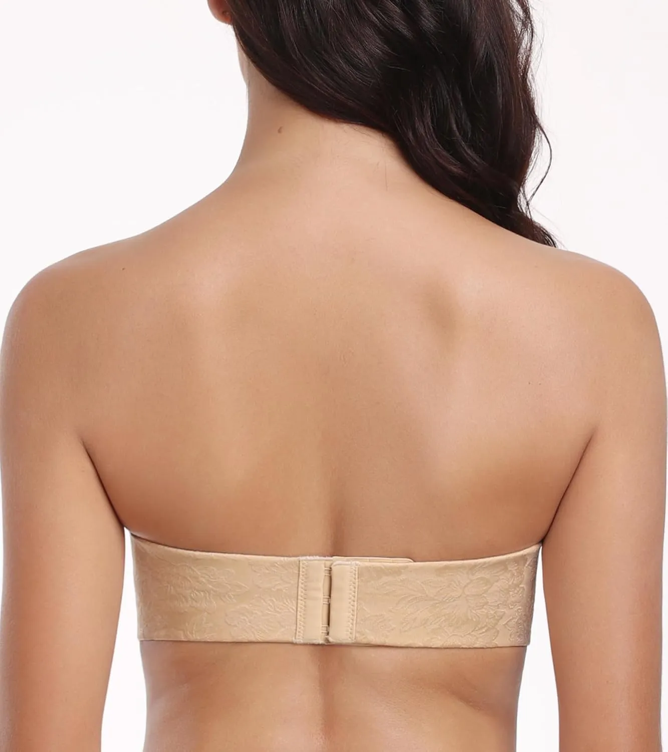 Lemorosy Women's Wireless Push Up Plunge Padded Non-Slip Invisible Strapless Bra