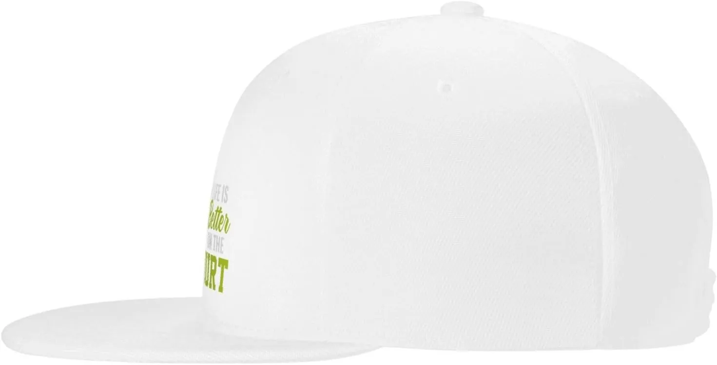 Life is Better On The Court Snapback Hat for Men Women Baseball Cap Adjustable Flat Bill Brim Hats