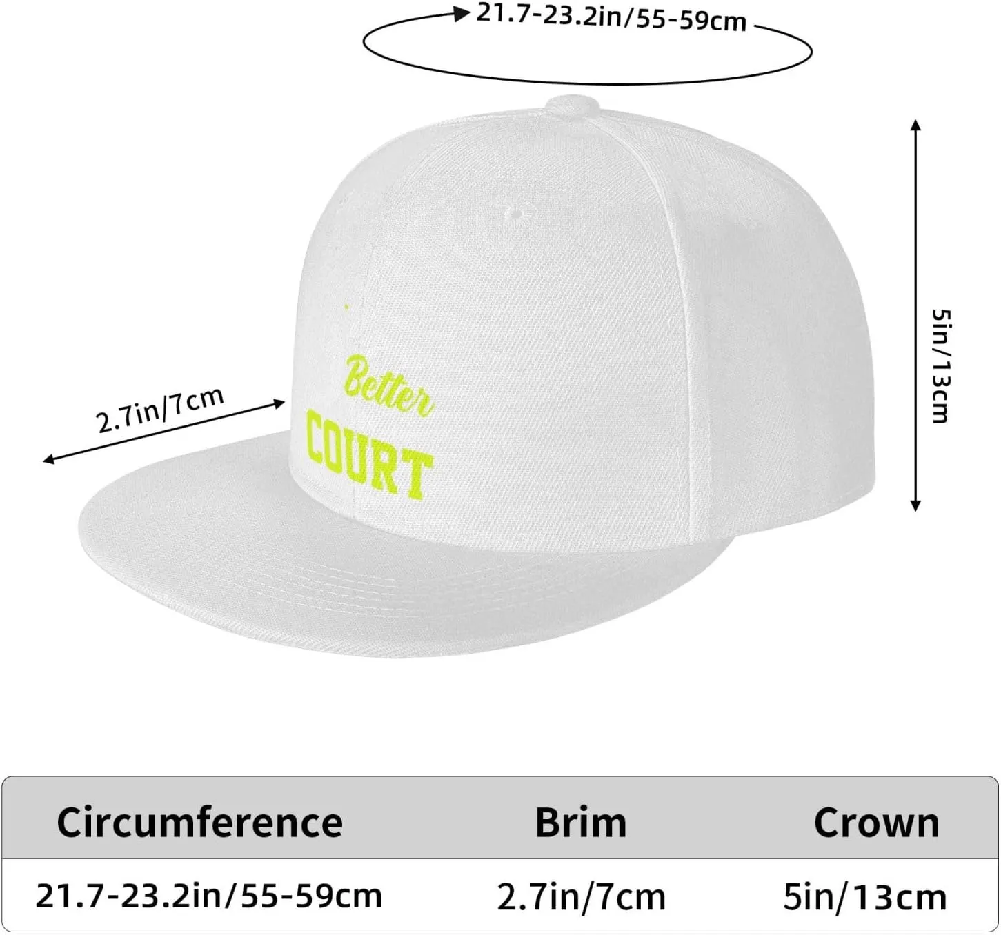 Life is Better On The Court Snapback Hat for Men Women Baseball Cap Adjustable Flat Bill Brim Hats