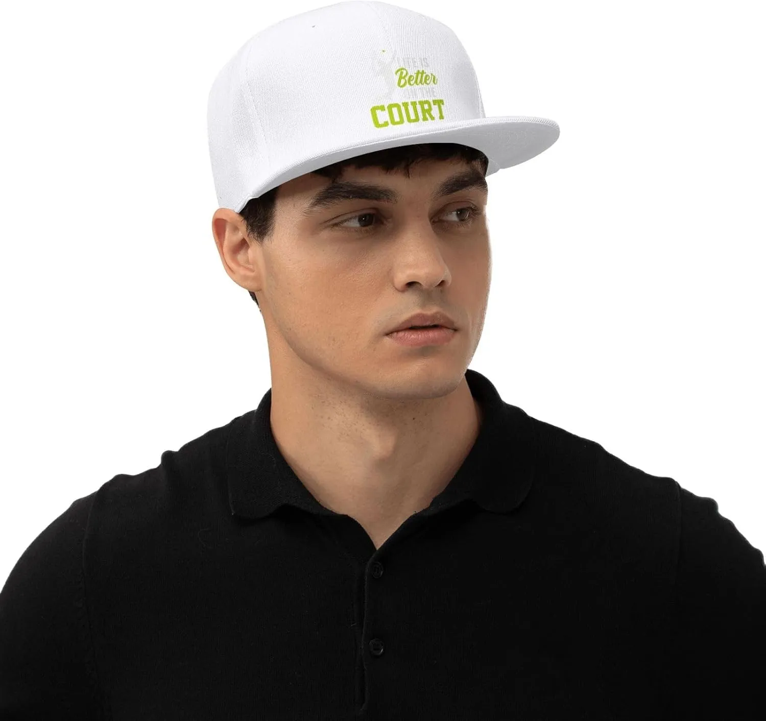 Life is Better On The Court Snapback Hat for Men Women Baseball Cap Adjustable Flat Bill Brim Hats