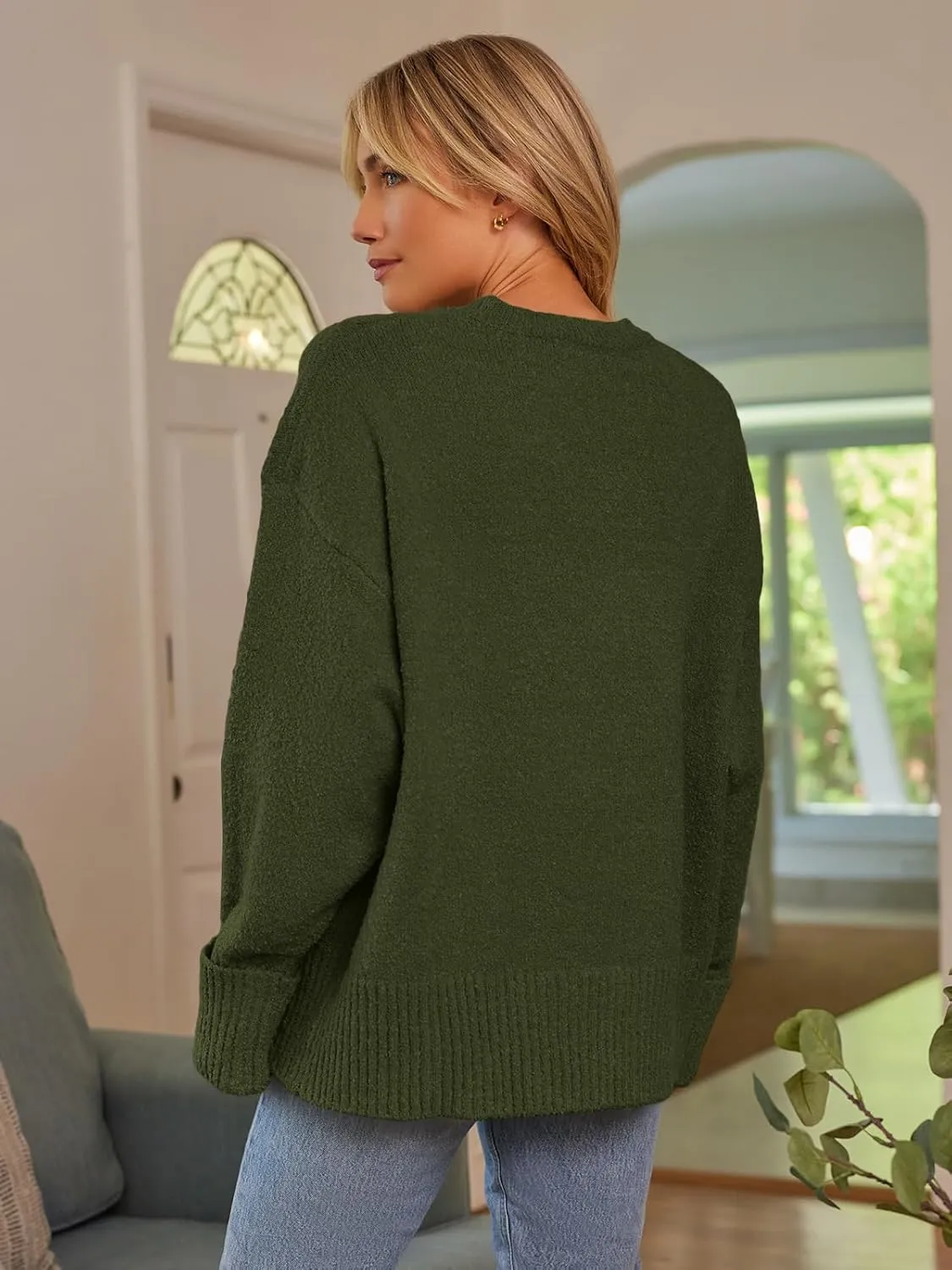 LILLUSORY Women's Oversized Sweaters Fuzzy Chunky Warm Pullover Sweater