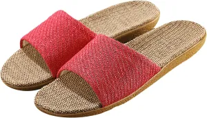 Linen summer non-slip indoor slippers Non-slip spa slippers Comfortable slippers