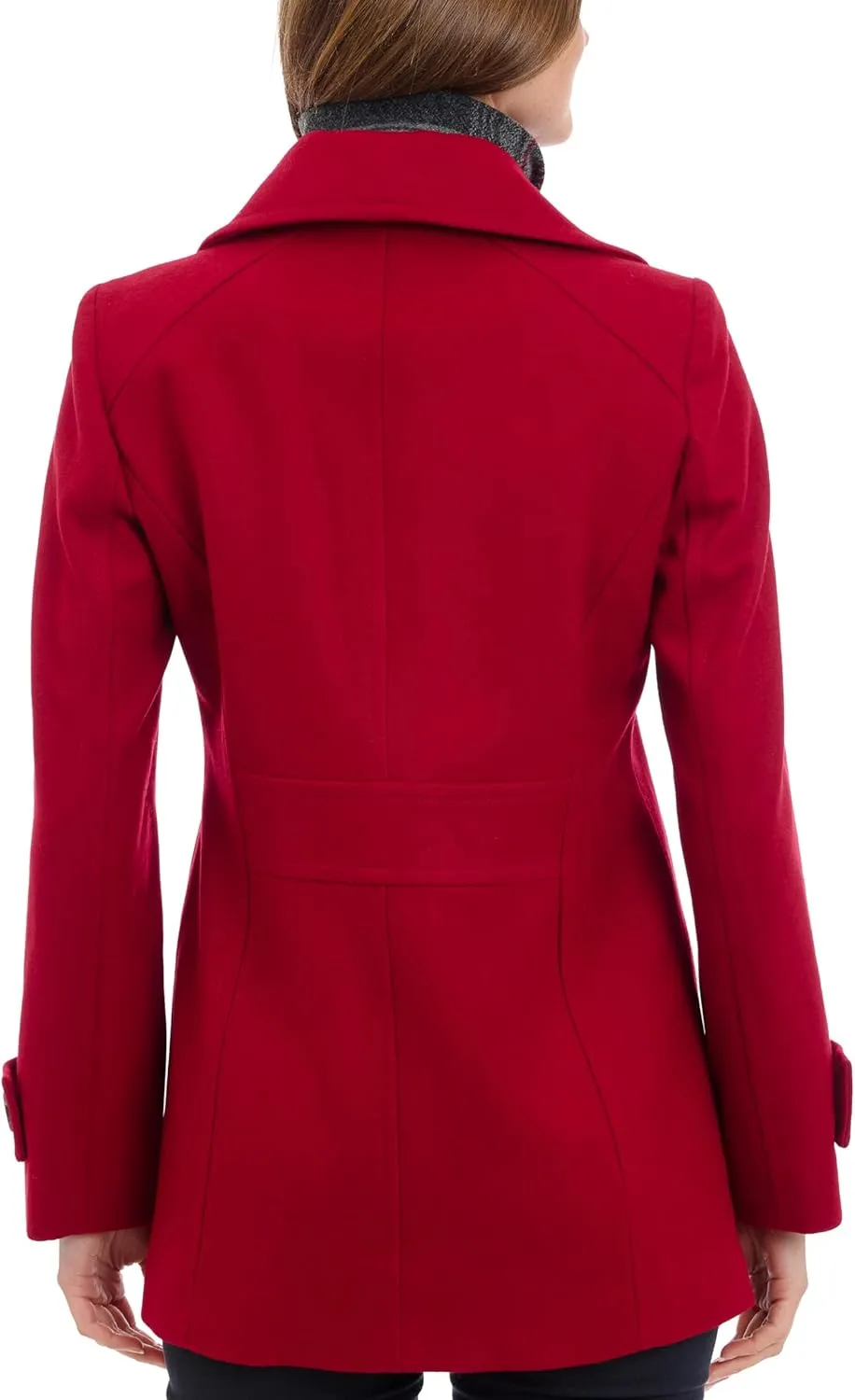 LONDON FOG Women's Single-Breasted Wool Blend Coat with Scarf