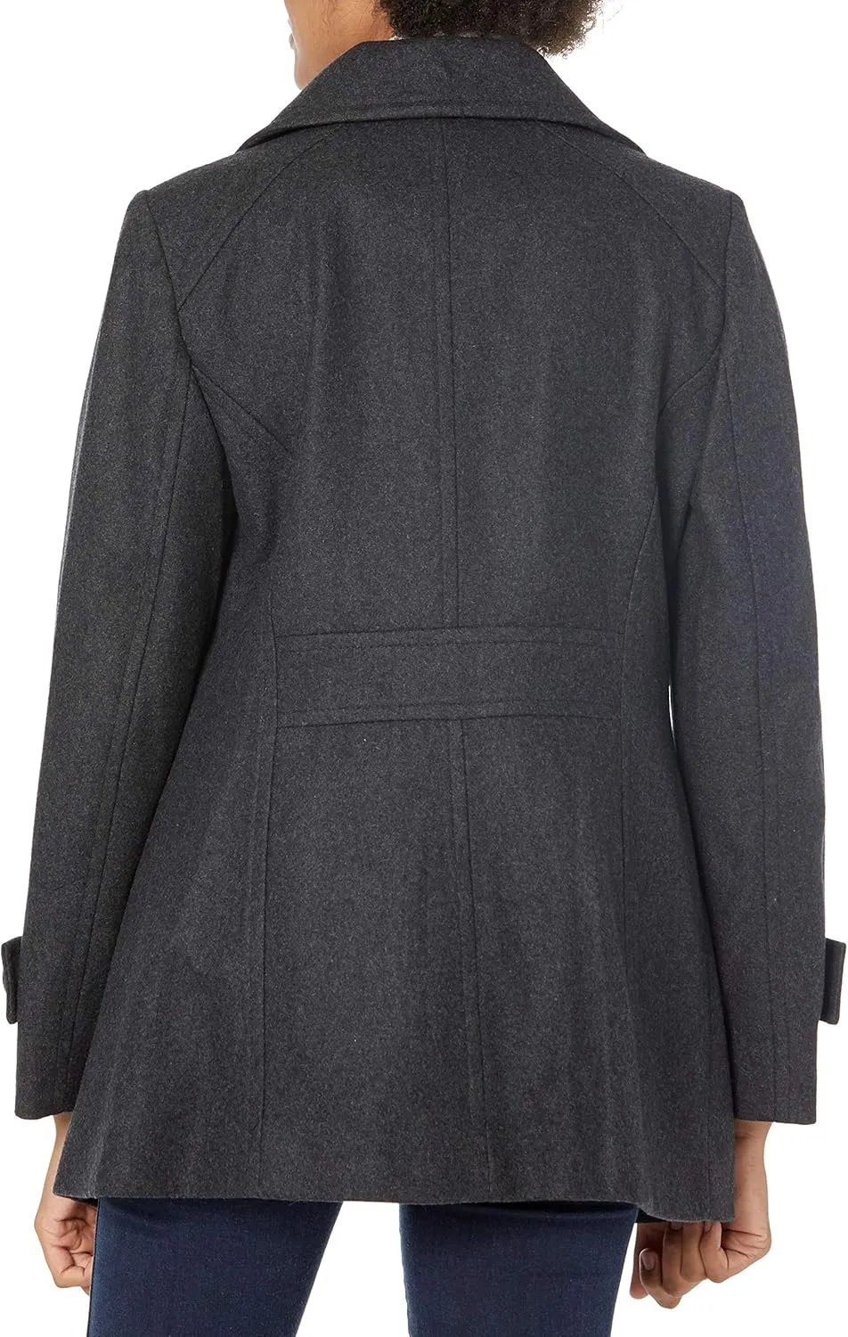 LONDON FOG Women's Single-Breasted Wool Blend Coat with Scarf
