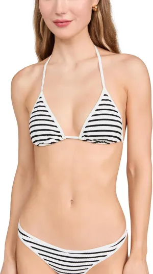 L*Space Aspen Bikini Top for Women, Triangle Bathing Suit Top Featuring Adjustable Straps and Color Blocking, Sail Along Stripe, M