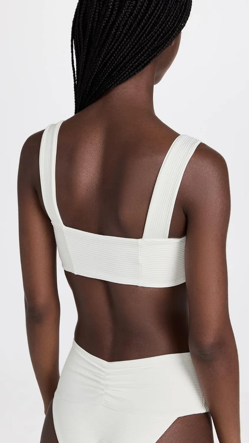 L*Space Eco Chic Econyl Marlee Bikini Top for Women, Eco Ribbed Stylish Swim Bralette with Front Ruching