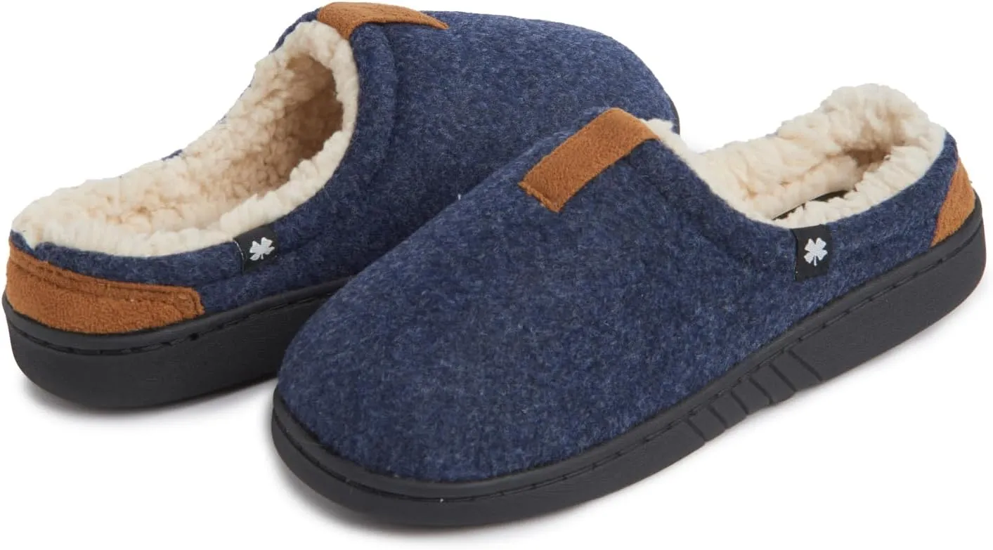 Lucky Brand Boy's Fleece Clog Micro Suede Tab Slippers – Comfortable and Cozy Footwear for Boys