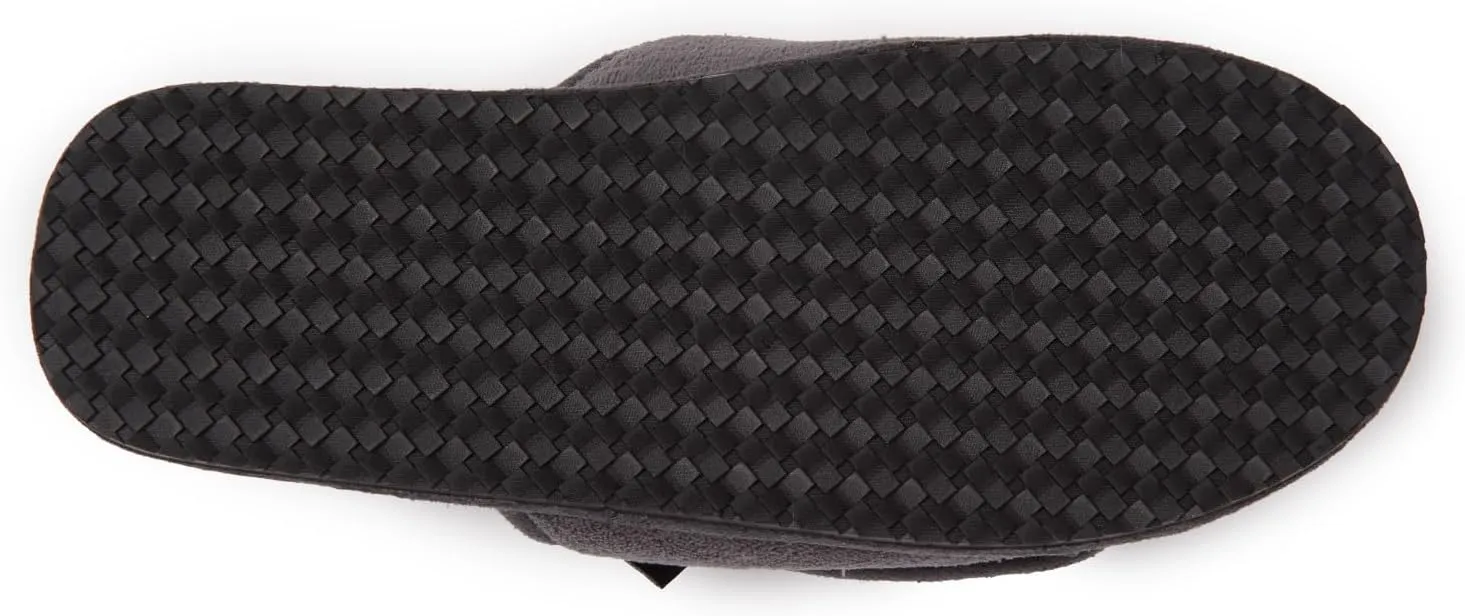 Lucky Brand Mens Microsuede Memory Foam Sherpa Clog Slippers, Warm Fuzzy Bedroom Slipper, Comfortable Indoor Outdoor House Shoes, Grey, Large
