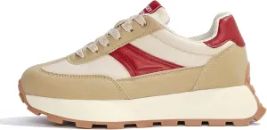 LUCKY STEP Women's Platform Retro Sneakers Classic Trainers Casual Footwear Tennis Running Chunky Lace-up Stylish Walking Shoes