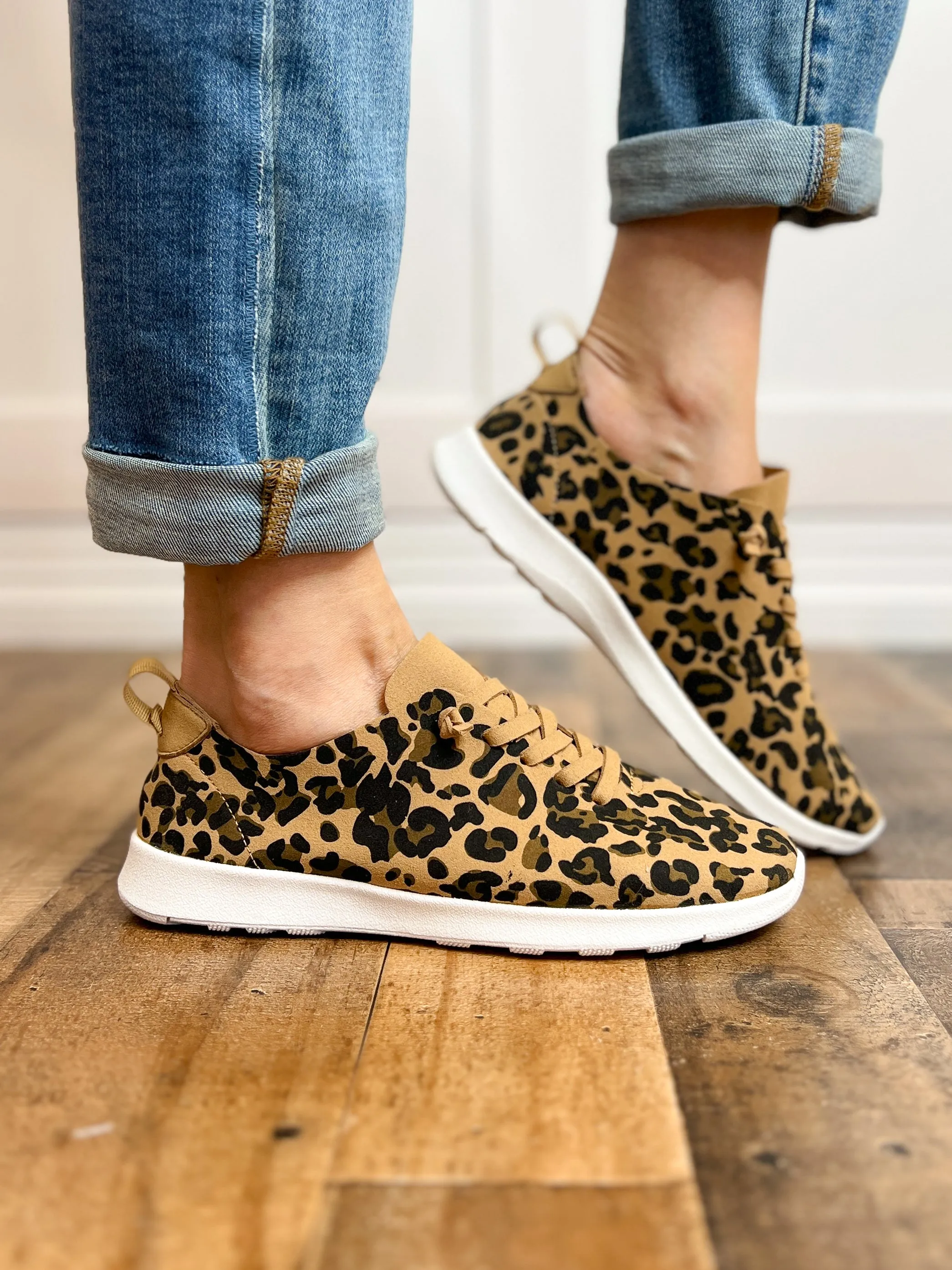 Mayo Lace Up Tennis Shoes in Leopard