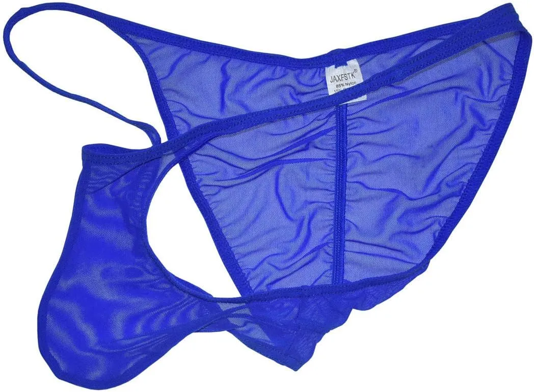 Men Slinky Brazilain Bikini Briefs Underwear Ruched Back Sheer Cheeky Briefs