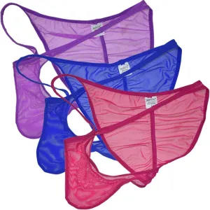 Men Slinky Brazilain Bikini Briefs Underwear Ruched Back Sheer Cheeky Briefs
