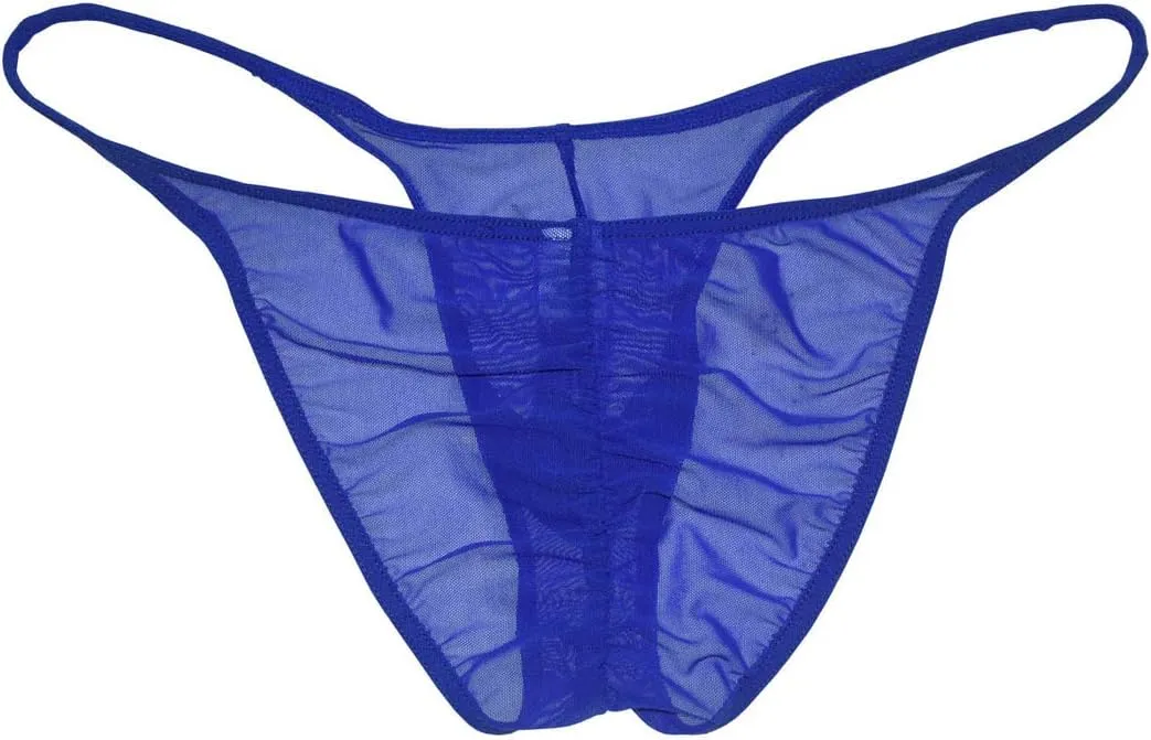 Men Slinky Brazilain Bikini Briefs Underwear Ruched Back Sheer Cheeky Briefs