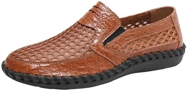 Men's Casual Dress Formal Business Shoes Fashion Sneakers Breathable Knit Mesh Loafers