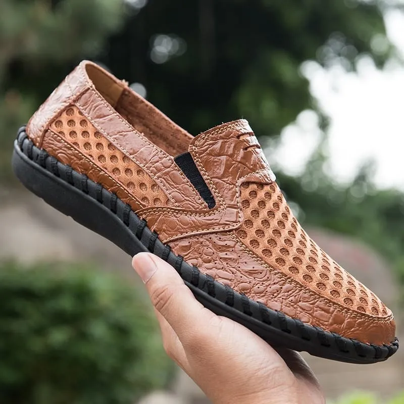 Men's Casual Dress Formal Business Shoes Fashion Sneakers Breathable Knit Mesh Loafers
