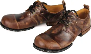 Mens Chukka Biker Cowboy Motorcycle Stylish Boots Combat Hiking Leather Casual Ankle Boots 6015-1-E-R
