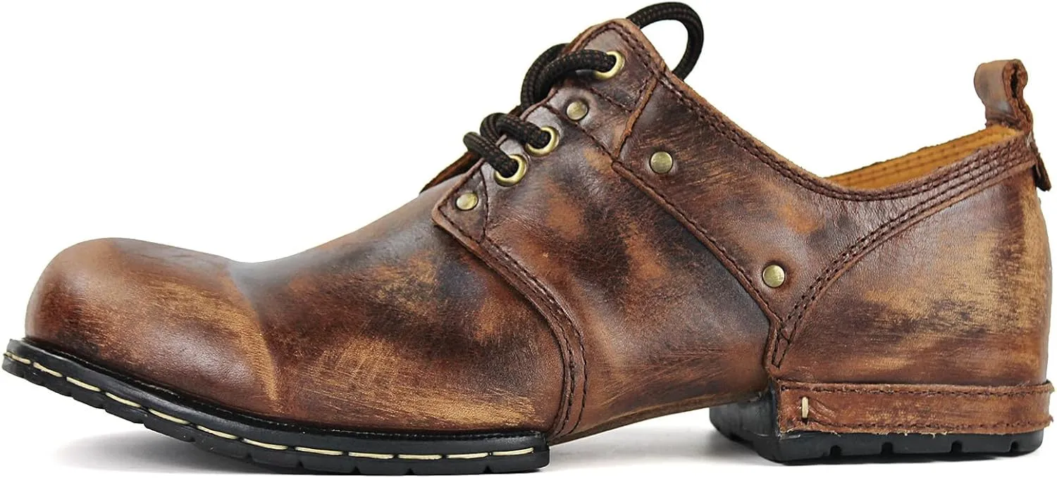 Mens Chukka Biker Cowboy Motorcycle Stylish Boots Combat Hiking Leather Casual Ankle Boots 6015-1-E-R