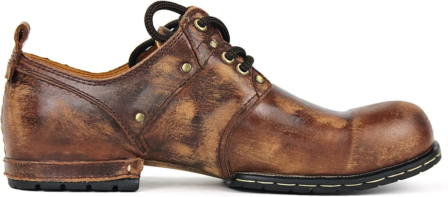 Mens Chukka Biker Cowboy Motorcycle Stylish Boots Combat Hiking Leather Casual Ankle Boots 6015-1-E-R