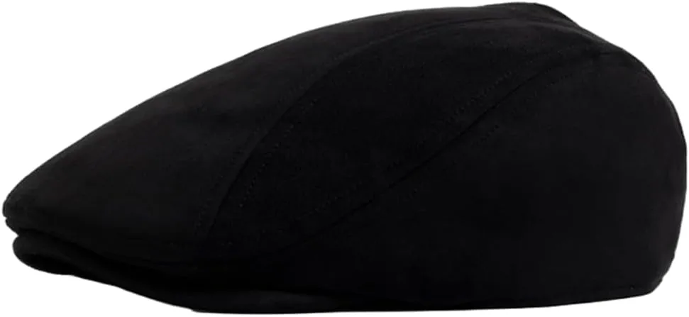 Men's Classic Newsboy Hat, Stylish Suede Beret, Vintage Casual Front Hat Stretch Head Around Ivy Flat Cap Gatsby Cabbie Hat