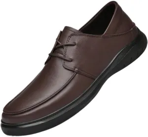 Men's Comfortable Leather Oxford Dress Shoes - Stylish Lace-Up Formal Sneakers for Business, Weddings & Casual Events