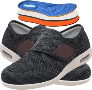 Men's Diabetic Shoes - Extra Wide Trainers for Swollen Feet - Comfortable Slip-On Sneakers with Arch Support