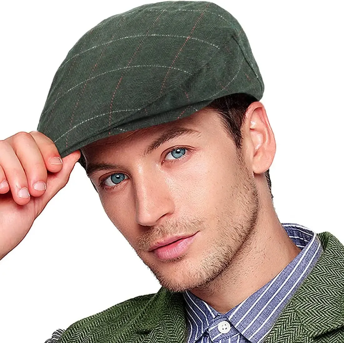 Men's Herringbone Flat Ivy Newsboy Cap