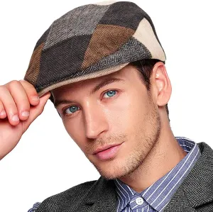 Men's Herringbone Flat Ivy Newsboy Cap