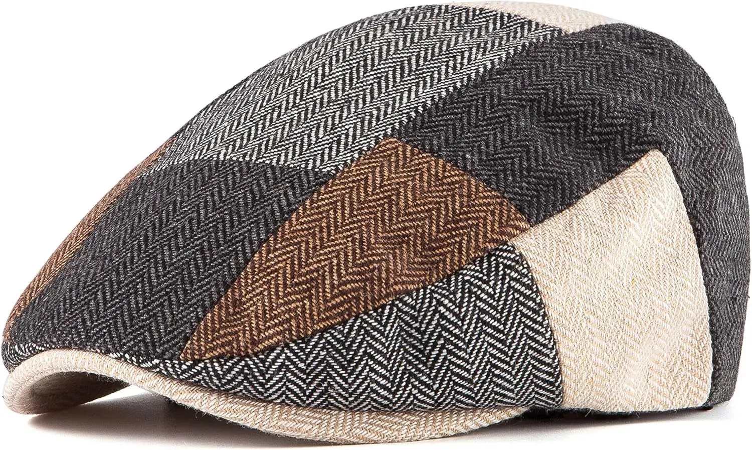 Men's Herringbone Flat Ivy Newsboy Cap