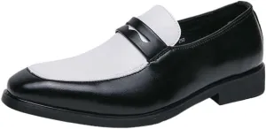 Mens Leather Loafers Pointed Toe Casual Shoes Low Heel Slip On Comfortable Driving Moccasins