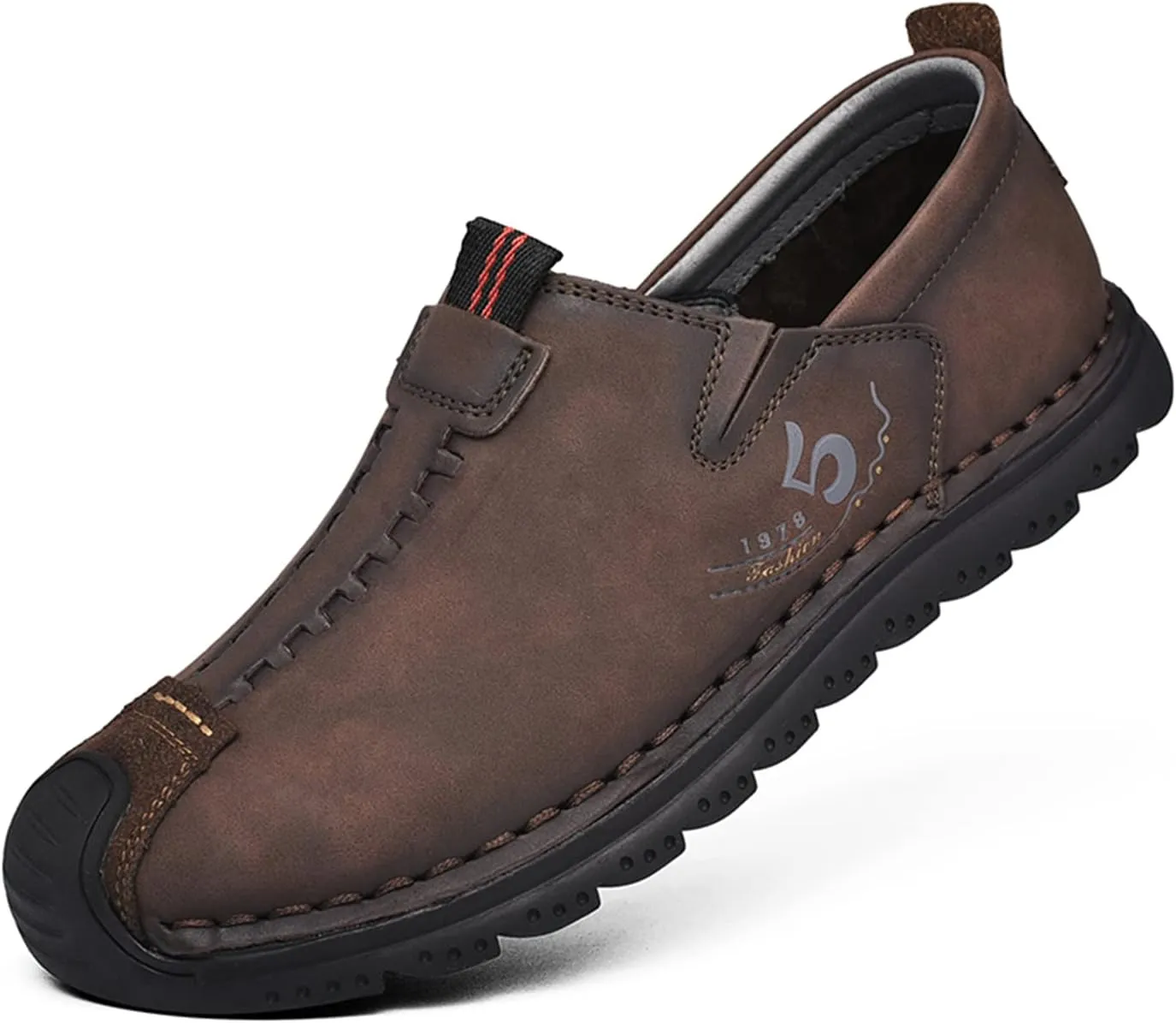 Men's Leather Shoes Casual Loafers Slip on Comfortable Walking Driving Shoes for Men