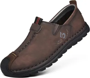 Men's Leather Shoes Casual Loafers Slip on Comfortable Walking Driving Shoes for Men