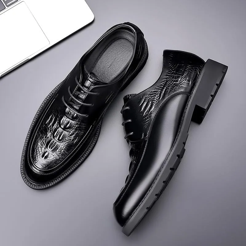 Men's Loafers Comfortable Walking Slip On Lightweight Breathable Lace Up Shoes Lightweight Comfortable Thick-Soled Formal Shoes